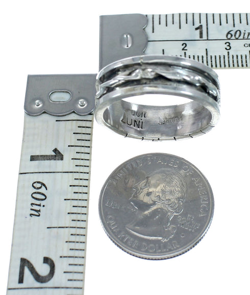 Turquoise Zuni Genuine Sterling Silver Ring Size 11-1/4 NN20569